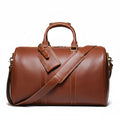 Q-TRAVEL Crazy Horse Leather Duffel Bag – Water-Resistant, Patina-Developing & Large Capacity