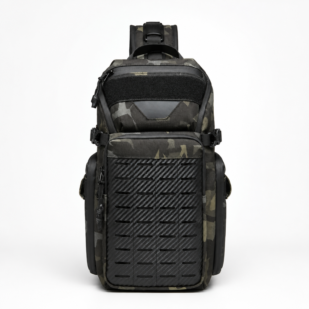 Q-TRAILEDGE Men's Waterproof Sport Chest Bag – 1680D Polyester, Anti-Theft, Versatile Carry