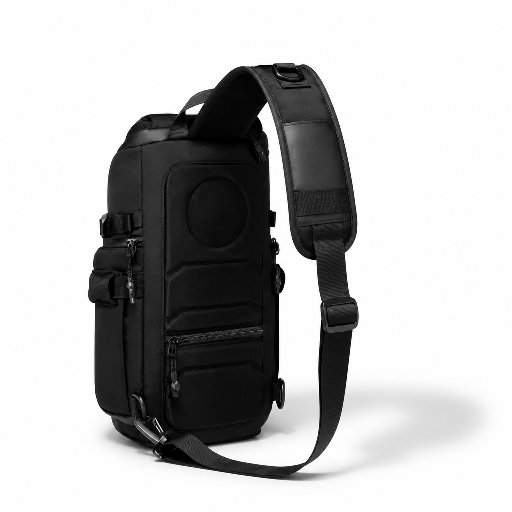 Q-TRAILEDGE Men's Waterproof Sport Chest Bag – 1680D Polyester, Anti-Theft, Versatile Carry