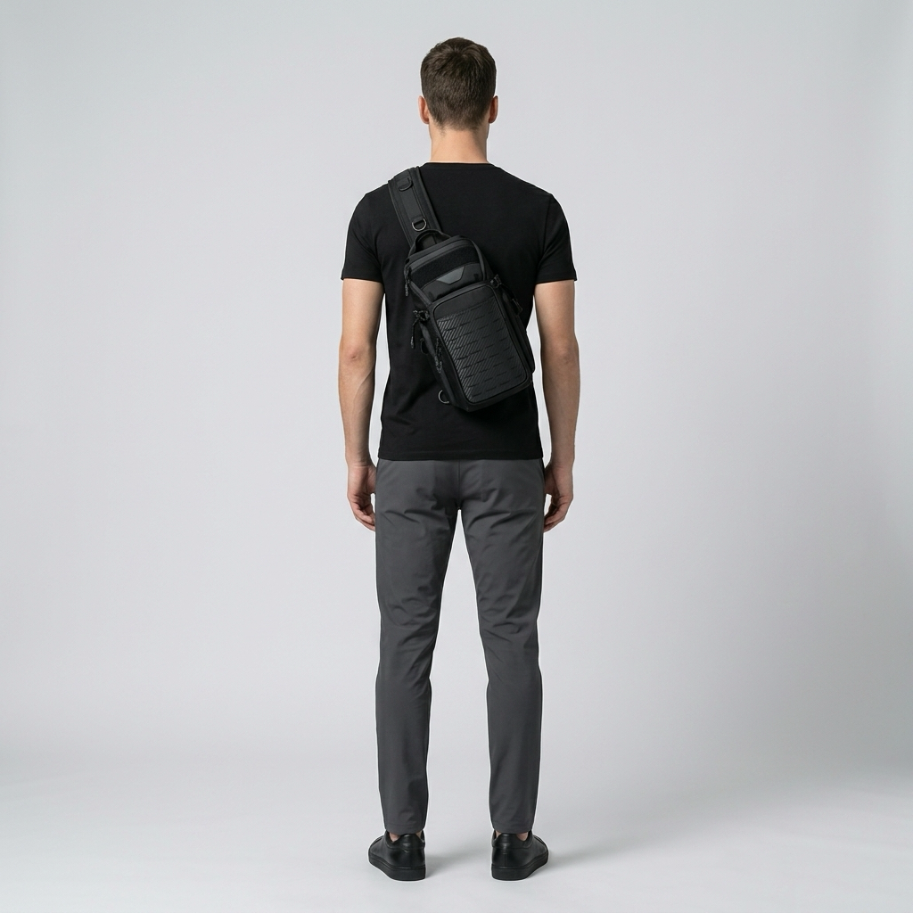 Q-TRAILEDGE Men's Waterproof Sport Chest Bag – 1680D Polyester, Anti-Theft, Versatile Carry