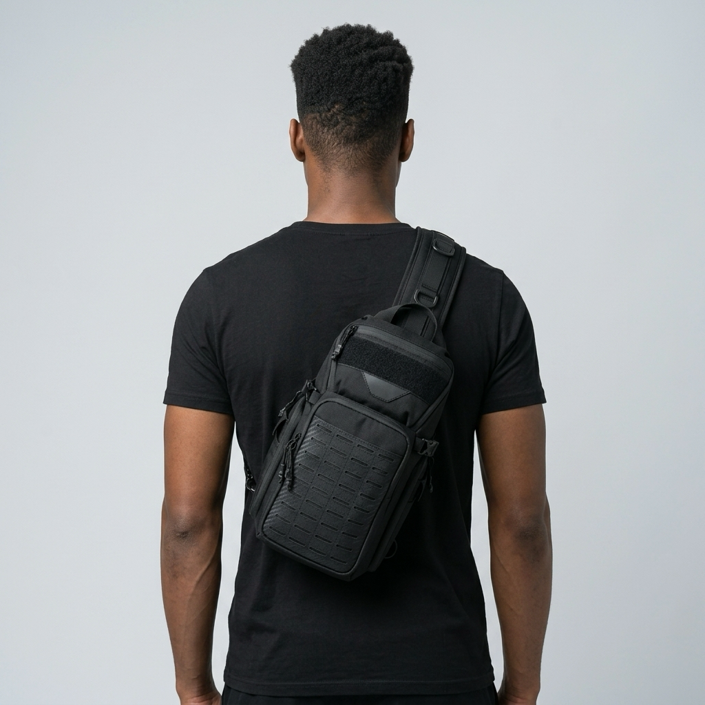 Q-TRAILEDGE Men's Waterproof Sport Chest Bag – 1680D Polyester, Anti-Theft, Versatile Carry
