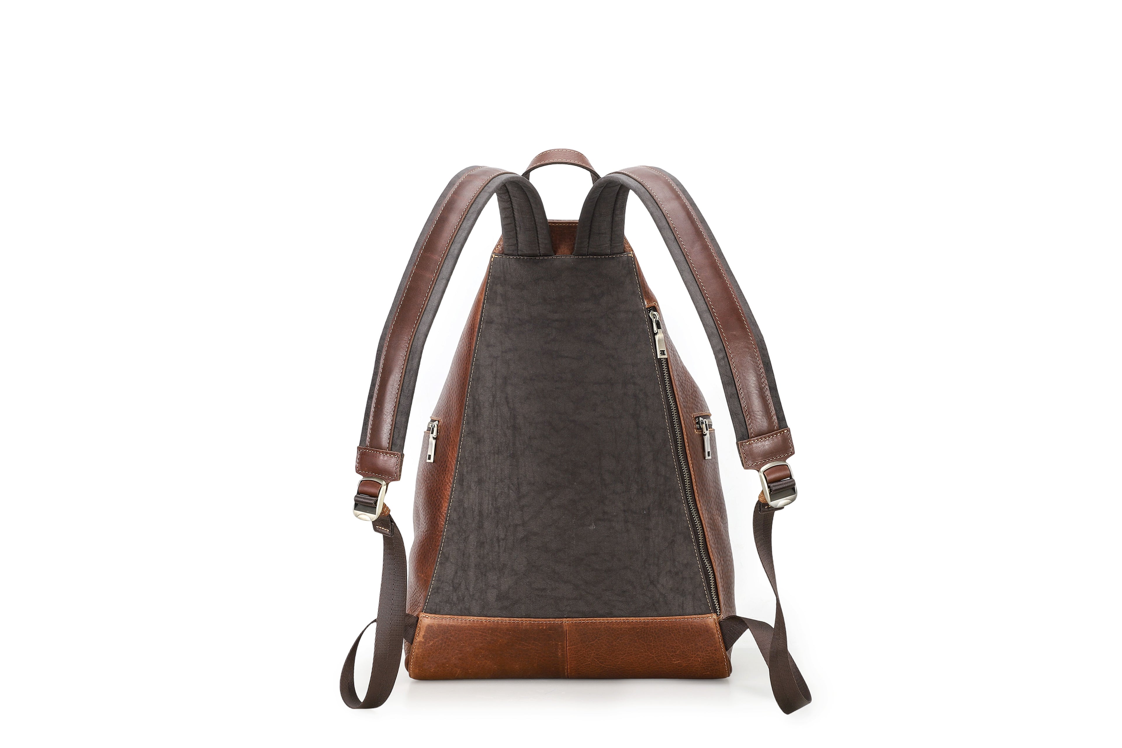 Q-TRAILHEAD Full-Grain Leather Anti-Theft Backpack for Men – 20–35L, 13.3" Laptop, Travel