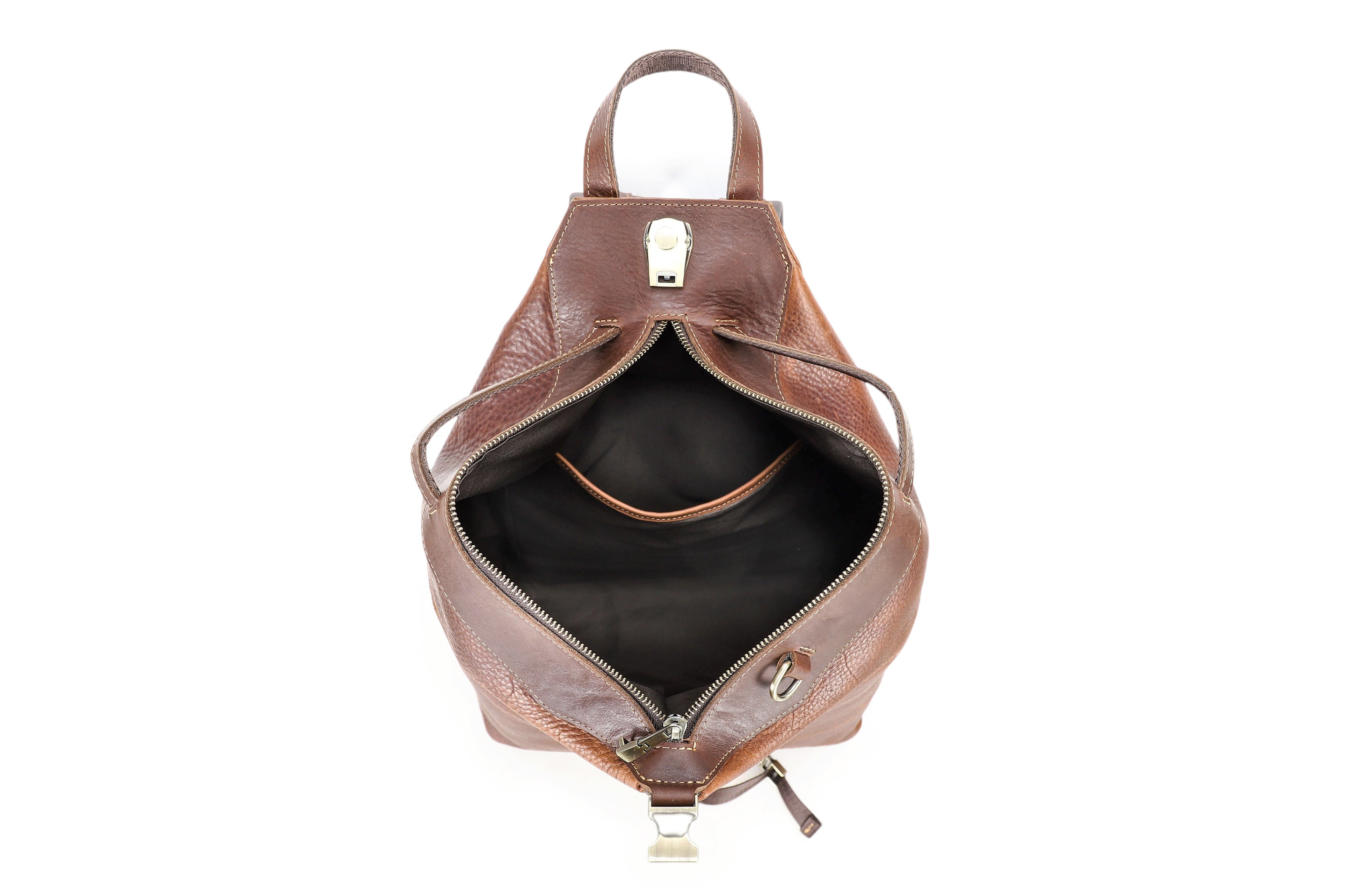 Q-TRAILHEAD Full-Grain Leather Anti-Theft Backpack for Men – 20–35L, 13.3" Laptop, Travel