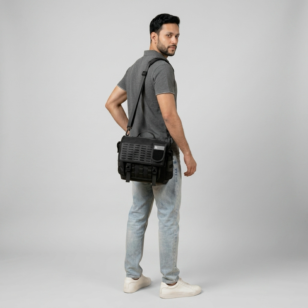 Q-URBAN Waterproof Messenger Bag – 1680D Polyester, Anti-Scratch, Unisex Crossbody