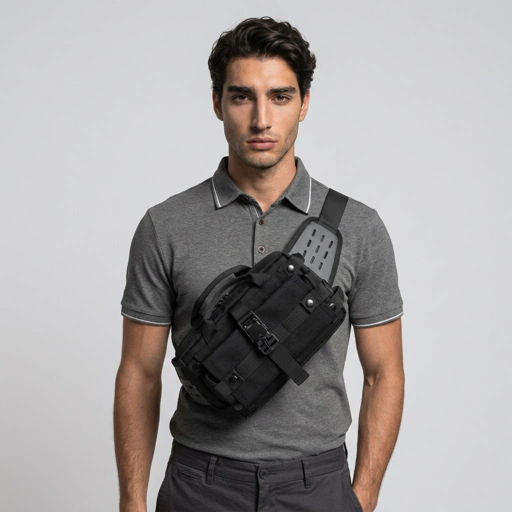 Q-URBAN Urban Edge Men's Waterproof Crossbody Bag | Travel Satchel & Messenger Bag