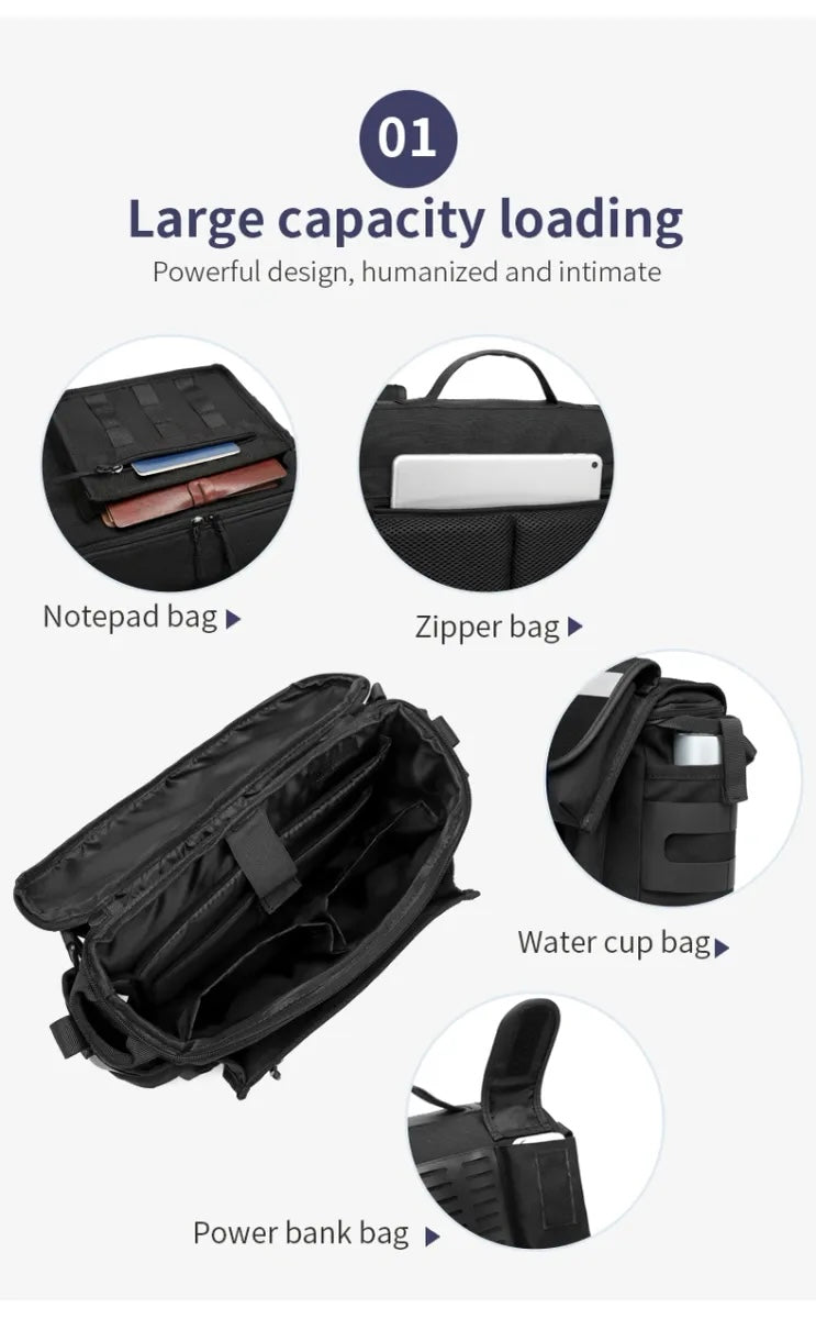 Q-URBAN Waterproof Messenger Bag – 1680D Polyester, Anti-Scratch, Unisex Crossbody