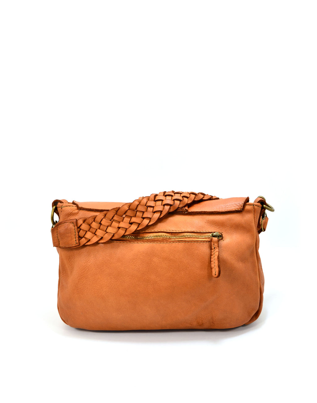 Q-VERVE Vintage Braided Calfskin Shoulder Bag – Italian Leather, Flap Closure & Feminine Design