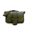 Q-VERVE Vintage Braided Calfskin Shoulder Bag – Italian Leather, Flap Closure & Feminine Design