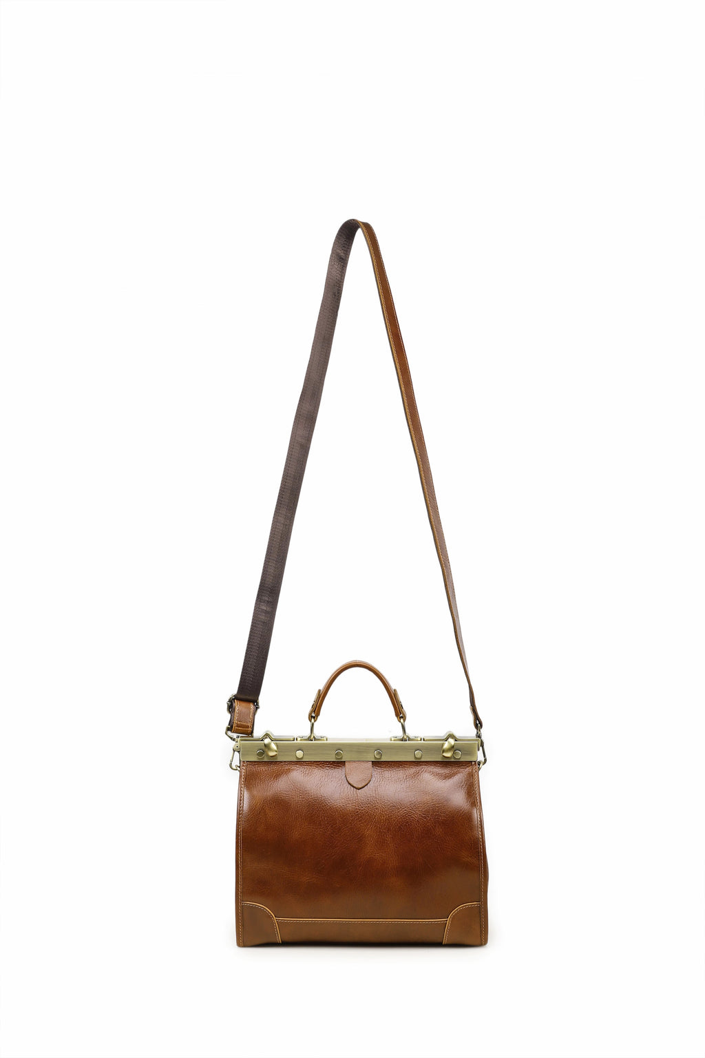 Q-VALMORA Executive Full-Grain Leather Work Bag for Women – Hinge Lock, Tablet Fit, Convertible