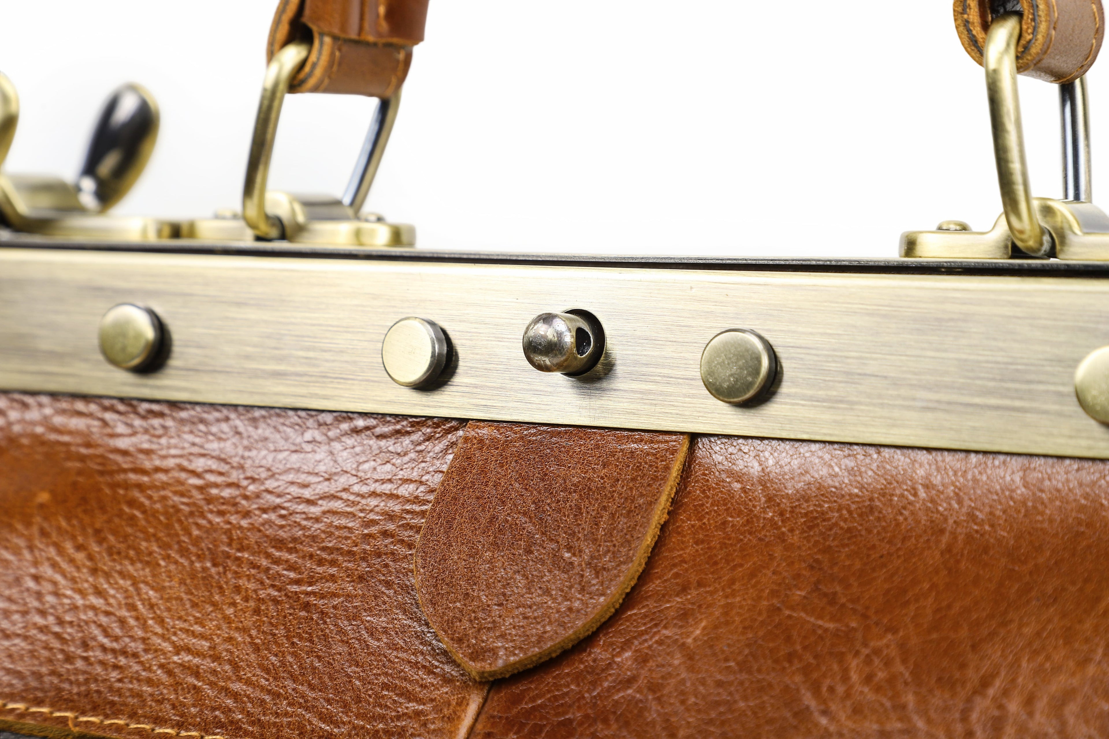 Q-VALMORA Executive Full-Grain Leather Work Bag for Women – Hinge Lock, Tablet Fit, Convertible