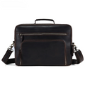 Q-VENTURE Full Grain Leather Laptop Briefcase & Messenger Bag for Men – 15.6" Computer Bag