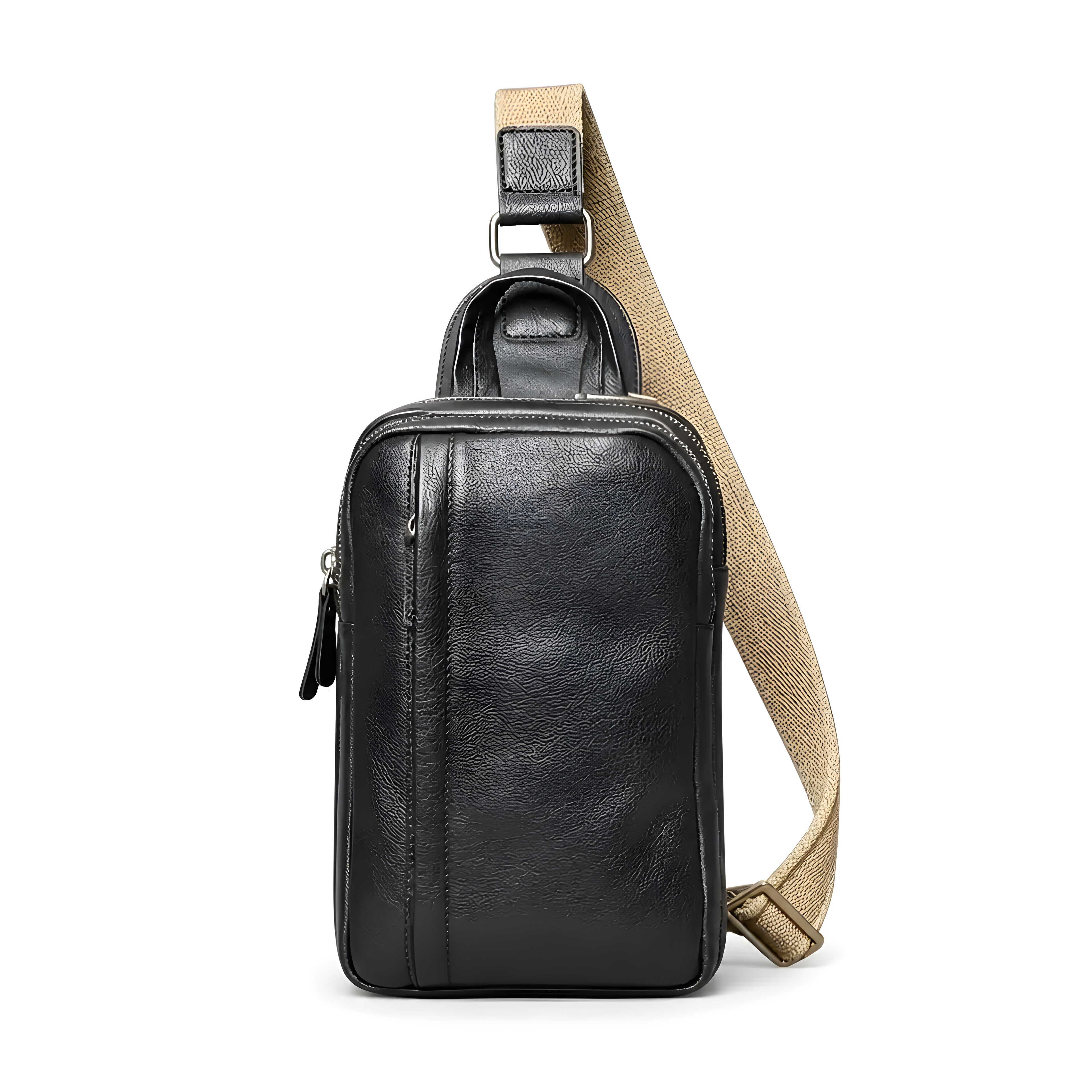 Q-VEXOR Men's Full Grain Leather Crossbody Bag – Premium Sling Shoulder Bag for Everyday Carry