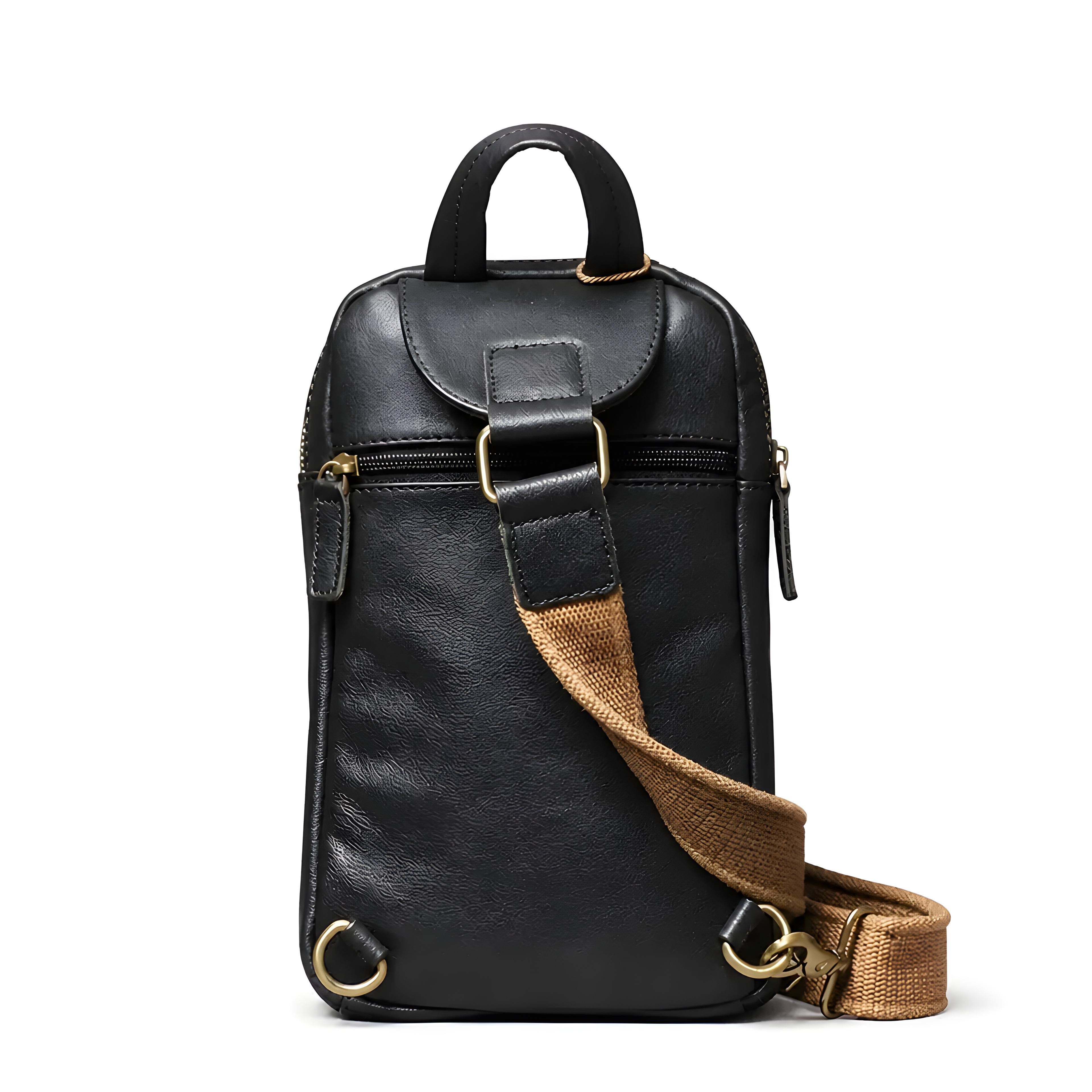 Q-VEXOR Men's Full Grain Leather Crossbody Bag – Premium Sling Shoulder Bag for Everyday Carry