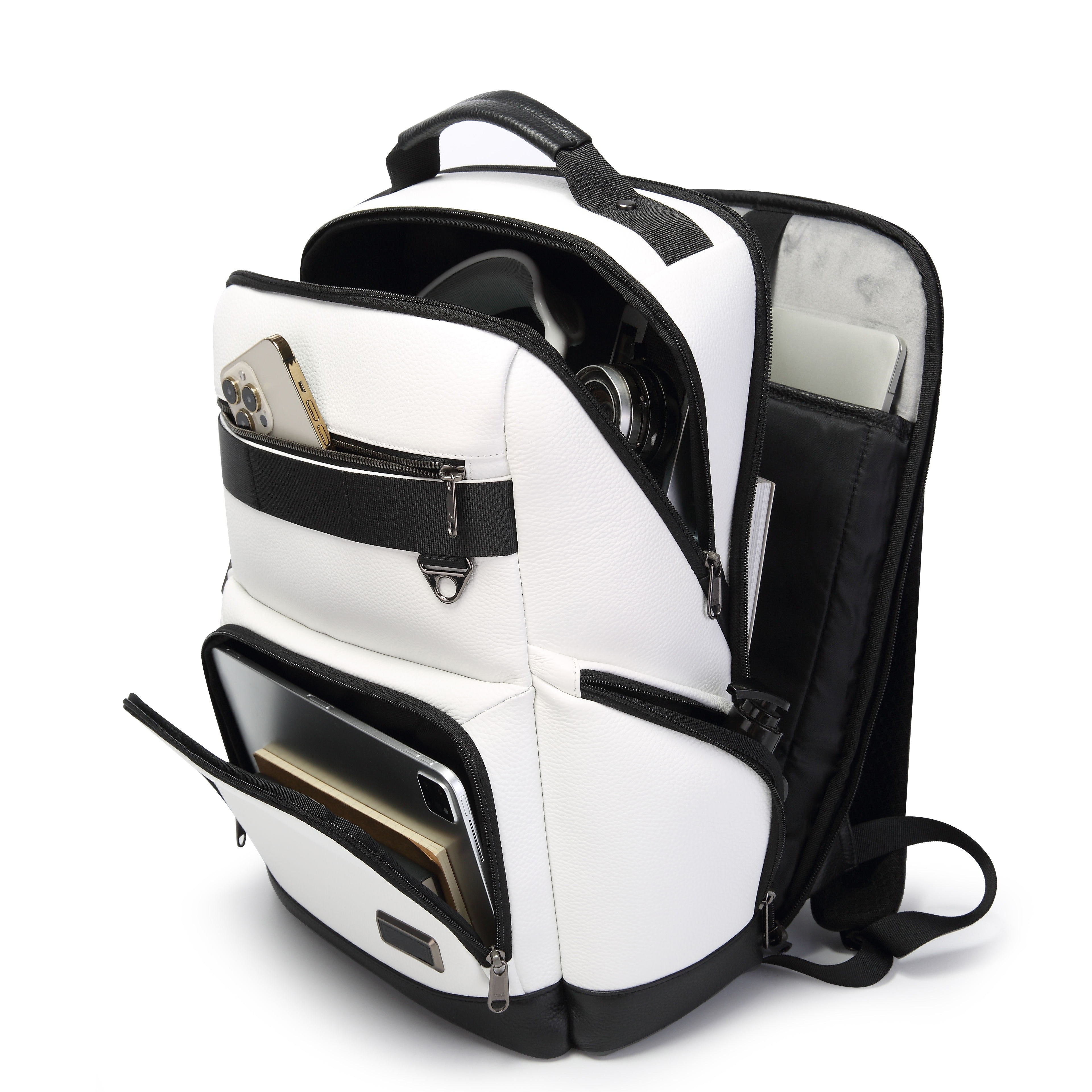 Q-VOYAGER Genuine Leather Business Laptop Backpack – Large Capacity & Ergonomic Design