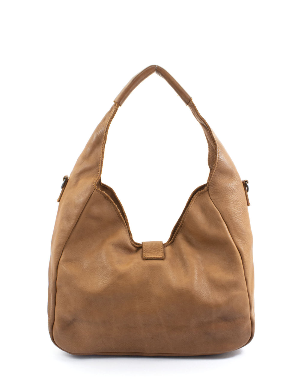Q-WALK Vintage Smooth Calfskin Bag – Large, Italian Leather, Zip & Buckle Closure