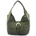 Q-WALK Vintage Smooth Calfskin Bag – Large, Italian Leather, Zip & Buckle Closure