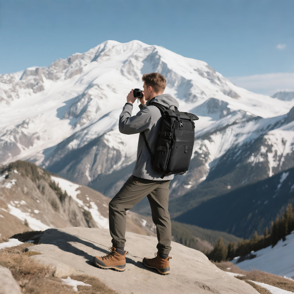 Q-ZAINO Men's 28L Rolltop Waterproof Anti-Theft Backpack – All-Season Adventure