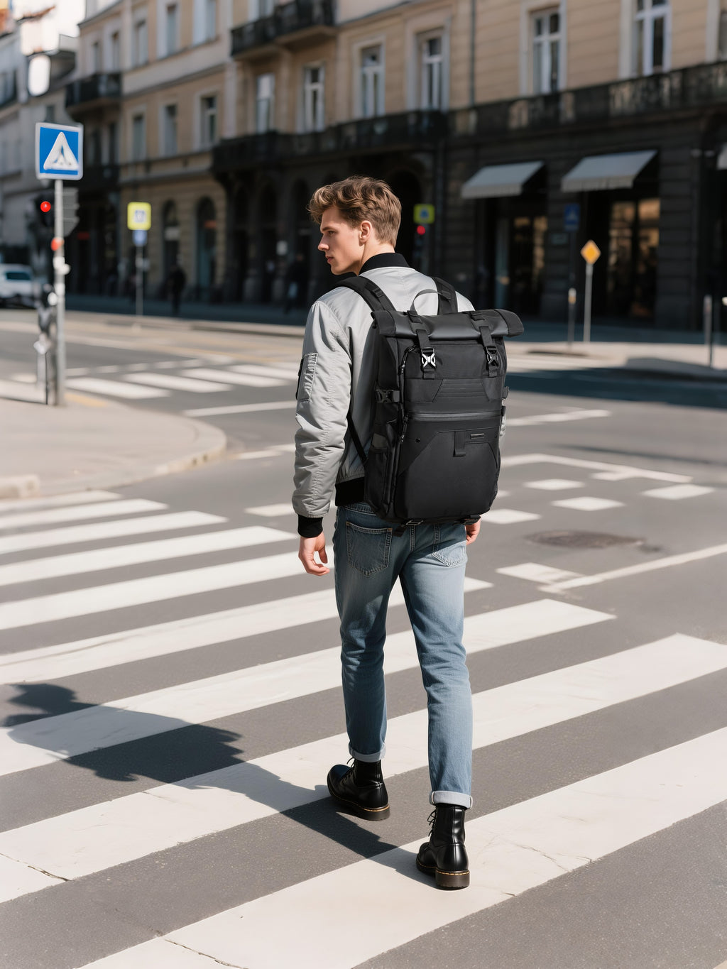 Q-ZAINO Men's 28L Rolltop Waterproof Anti-Theft Backpack – All-Season Adventure