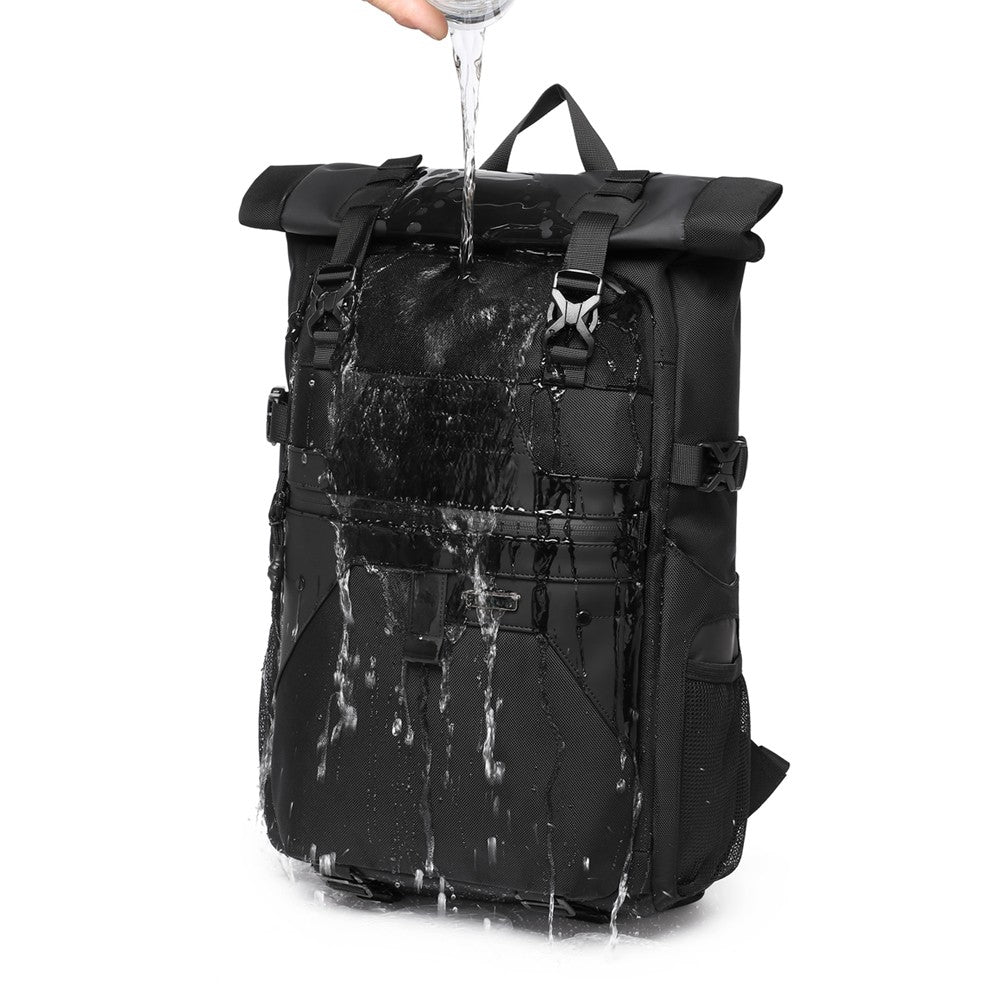 Q-ZAINO Men's 28L Rolltop Waterproof Anti-Theft Backpack – All-Season Adventure