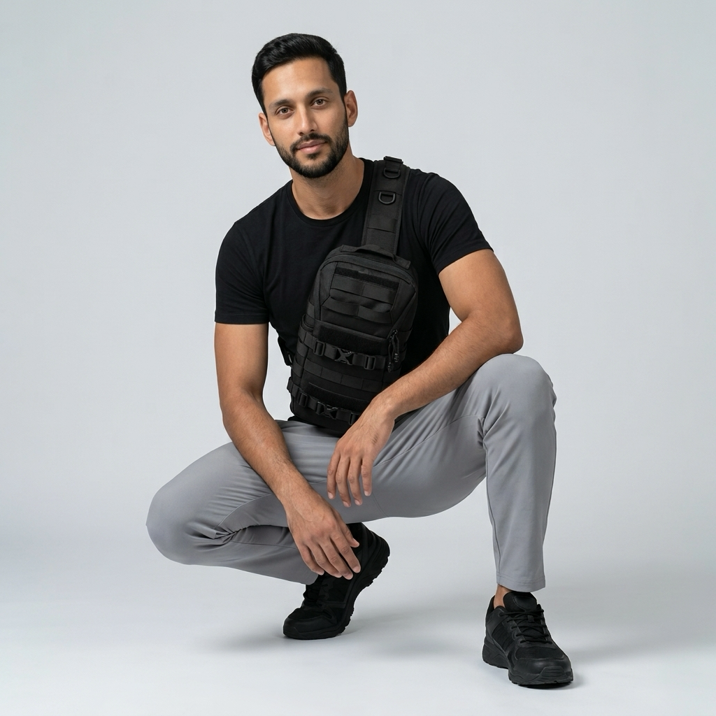 Q-AERO Lightweight Waterproof Chest Sling Bag – Durable Anti-Scratch Men's Travel & Adventure Bag