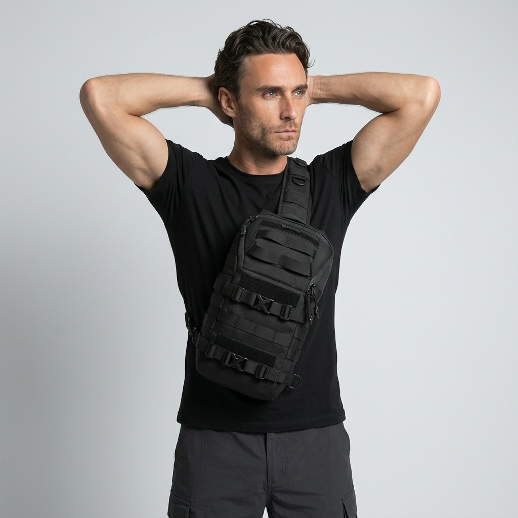 Q-AERO Lightweight Waterproof Chest Sling Bag – Durable Anti-Scratch Men's Travel & Adventure Bag