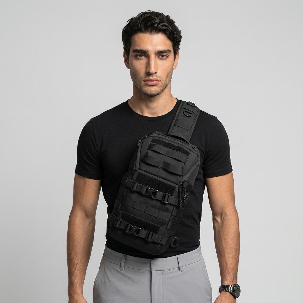 Q-AERO Lightweight Waterproof Chest Sling Bag – Durable Anti-Scratch Men's Travel & Adventure Bag