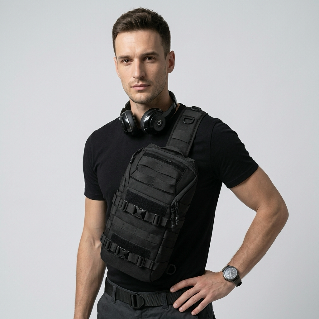 Q-AERO Lightweight Waterproof Chest Sling Bag – Durable Anti-Scratch Men's Travel & Adventure Bag