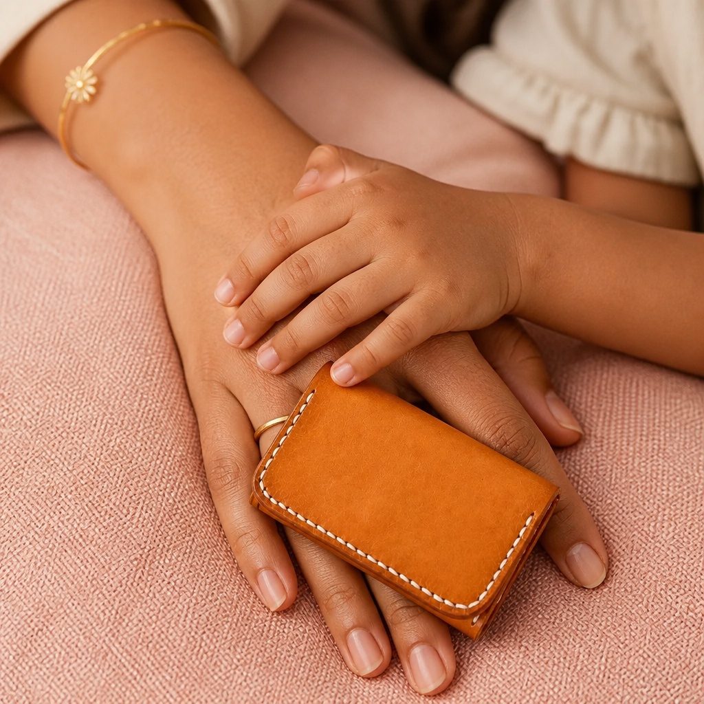 Q-CARDE Luxury Vegetable-Tanned Leather Business Card Holder