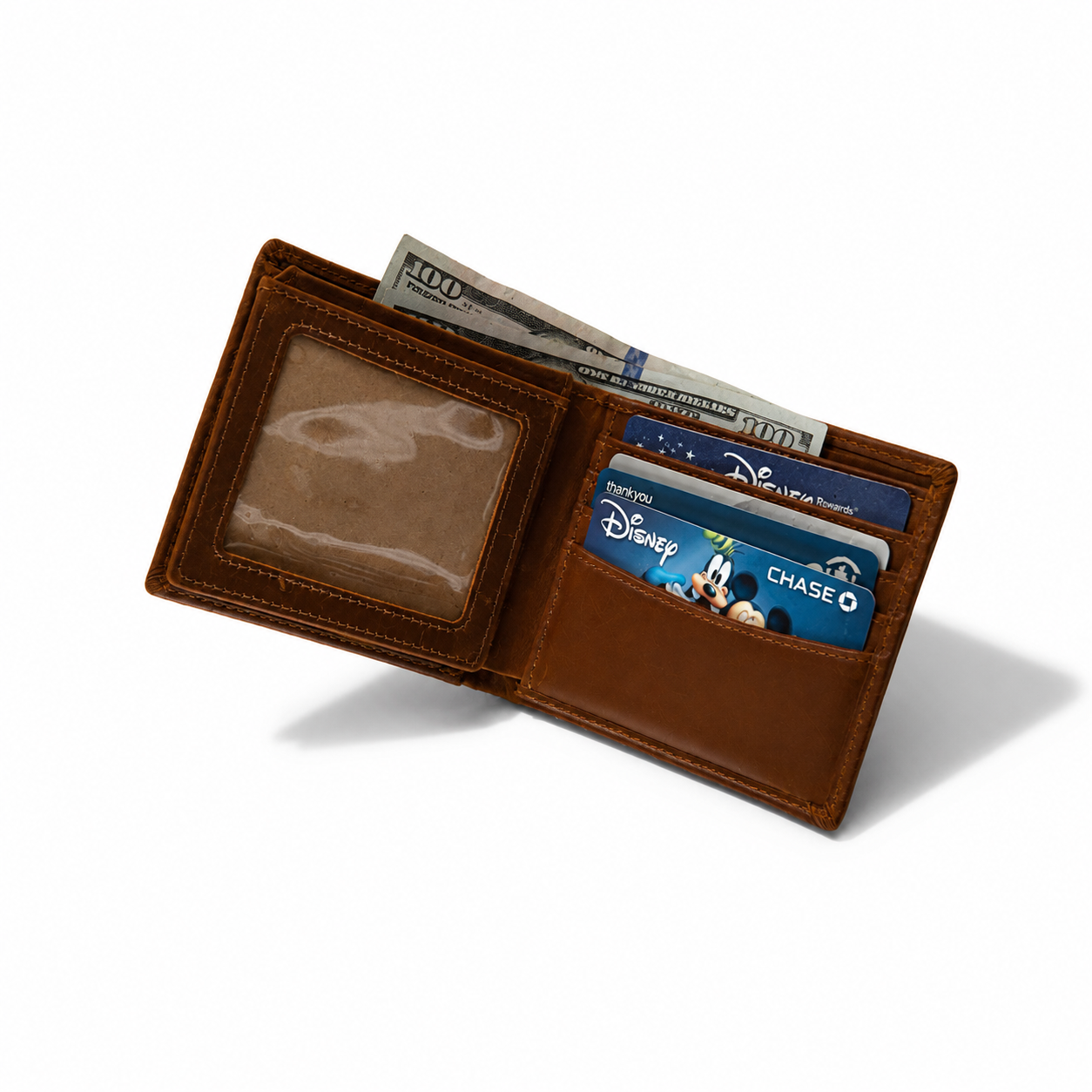 Q-CIPHER Genuine Leather RFID Blocking Wallet – 6 Card Slots & Dual ID Windows