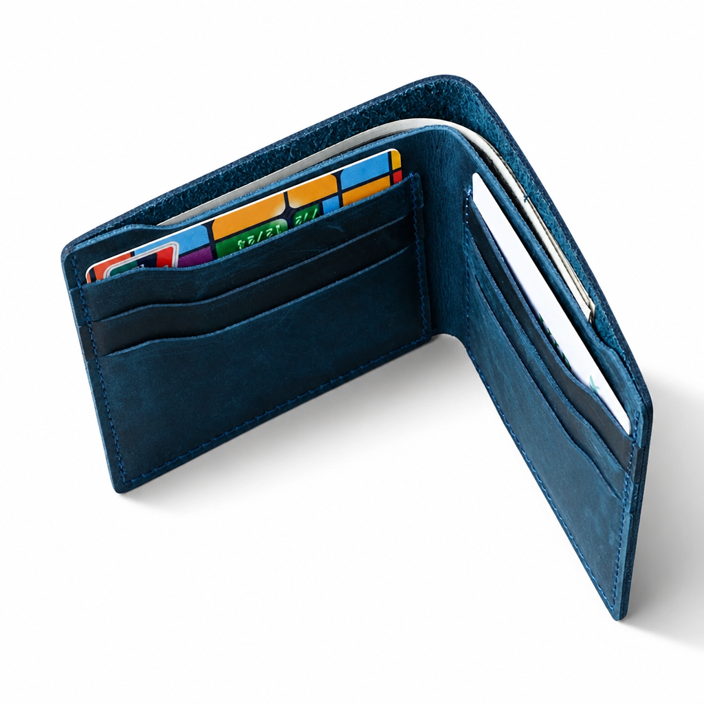 Q-CREST Genuine Leather Wallet – Slim Billfold for Men