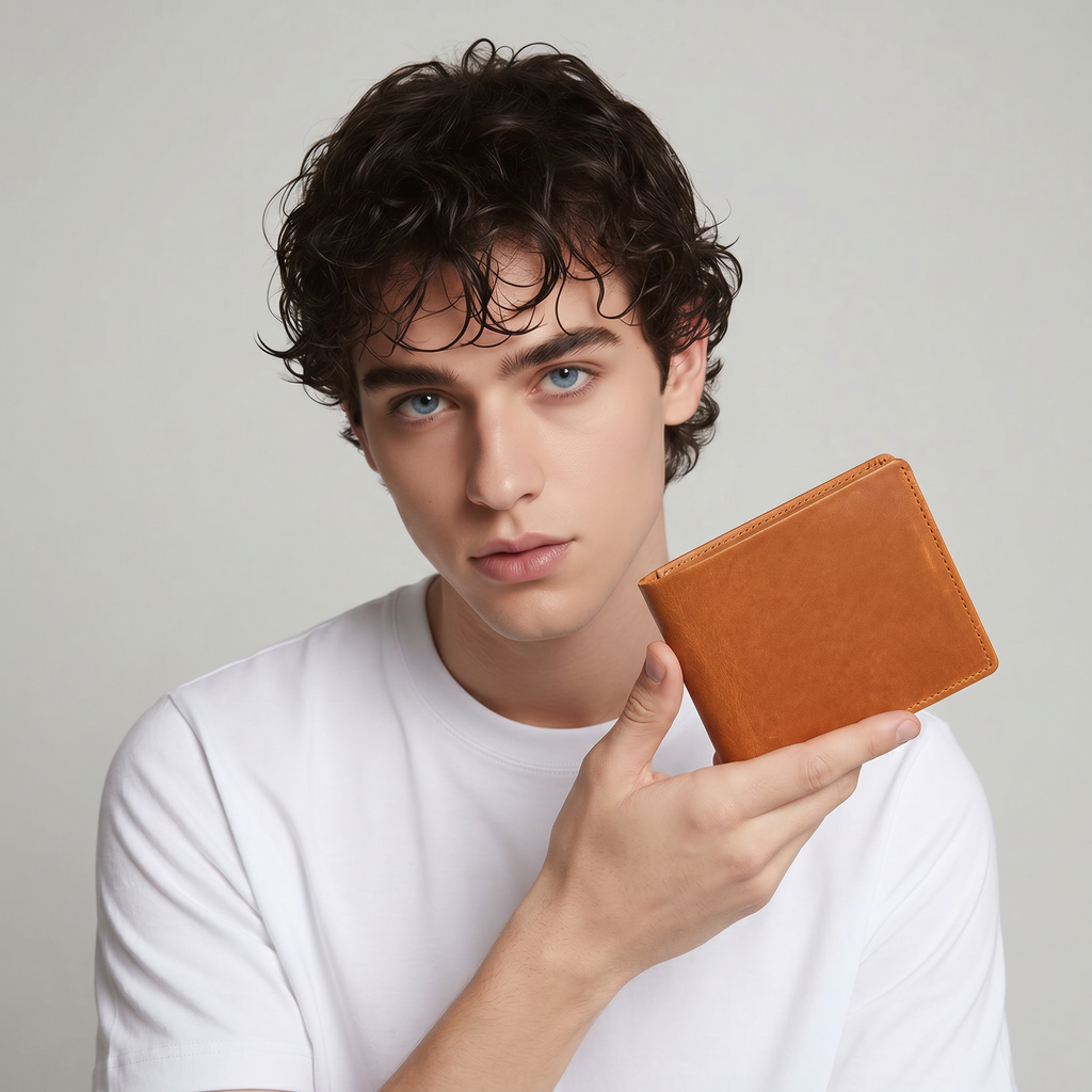 Q-CREST Genuine Leather Wallet – Slim Billfold for Men