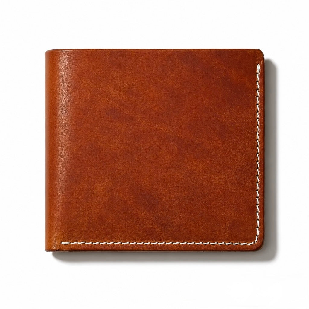 Q-FORTAN Slim Leather Bifold Wallet for Men – Italian Vegetable Tanned, RFID Blocking