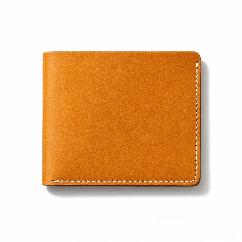 Q-FORTAN Slim Leather Bifold Wallet for Men – Italian Vegetable Tanned, RFID Blocking