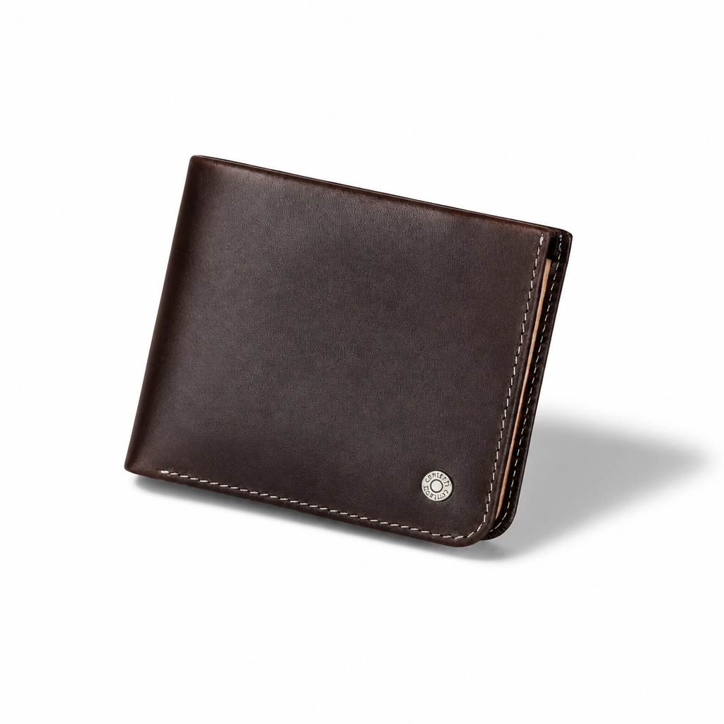 Q-FORTIS Men's Genuine Leather RFID Slim Bifold Wallet – Vintage Luxury & Smart Protection