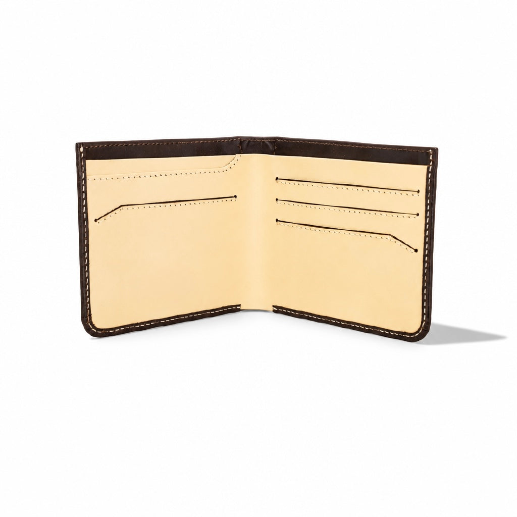 Q-FORTIS Men's Genuine Leather RFID Slim Bifold Wallet – Vintage Luxury & Smart Protection