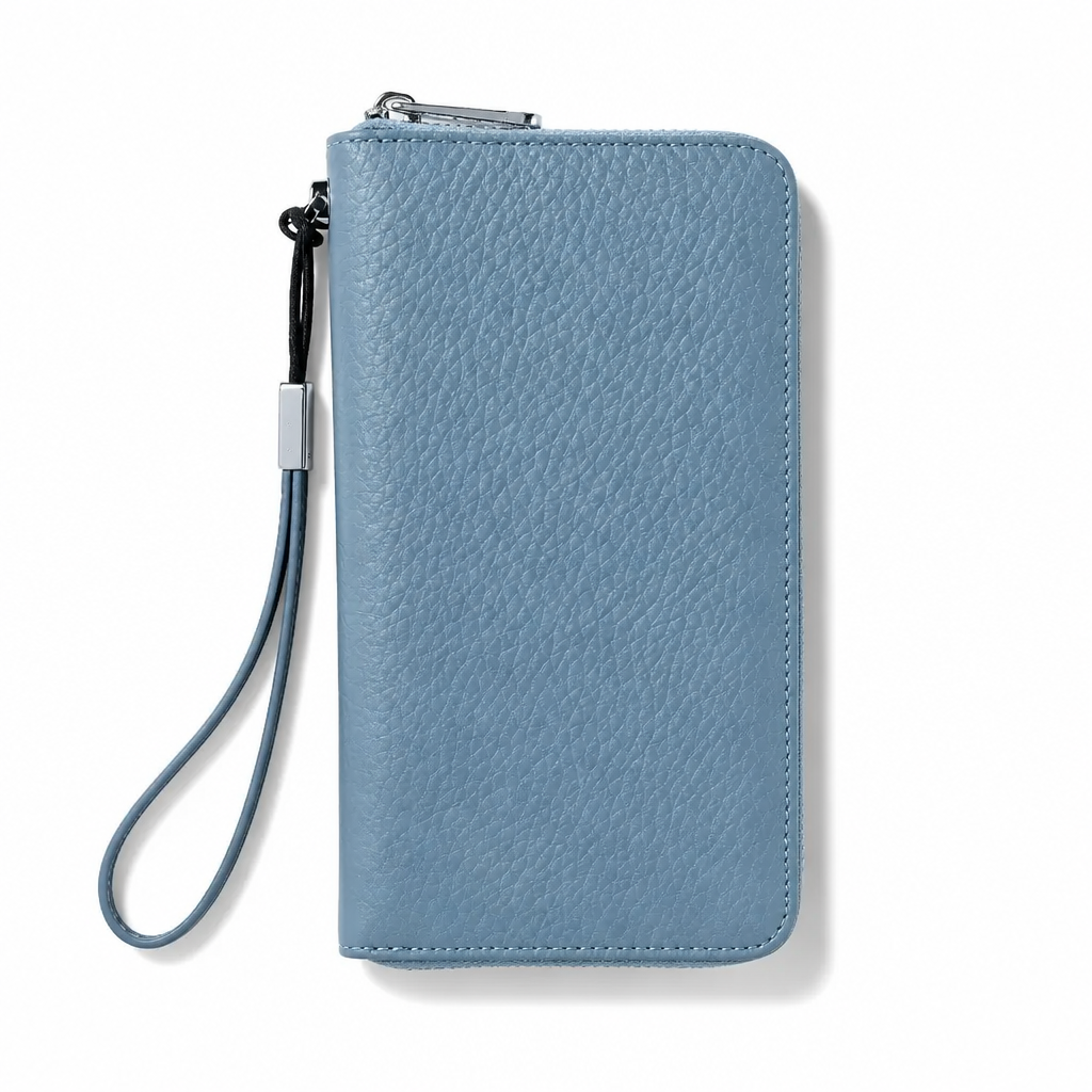 Q-LUME Women's Long Genuine Leather RFID Wallet & Clutch with Phone Pocket