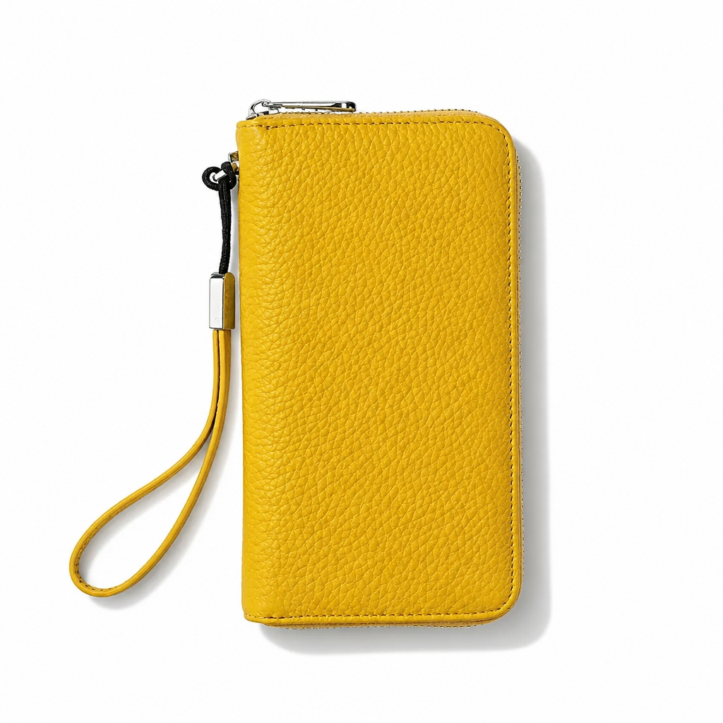 Q-LUME Women's Long Genuine Leather RFID Wallet & Clutch with Phone Pocket