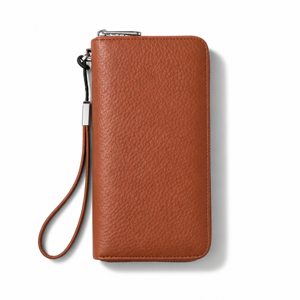 Q-LUME Women's Long Genuine Leather RFID Wallet & Clutch with Phone Pocket