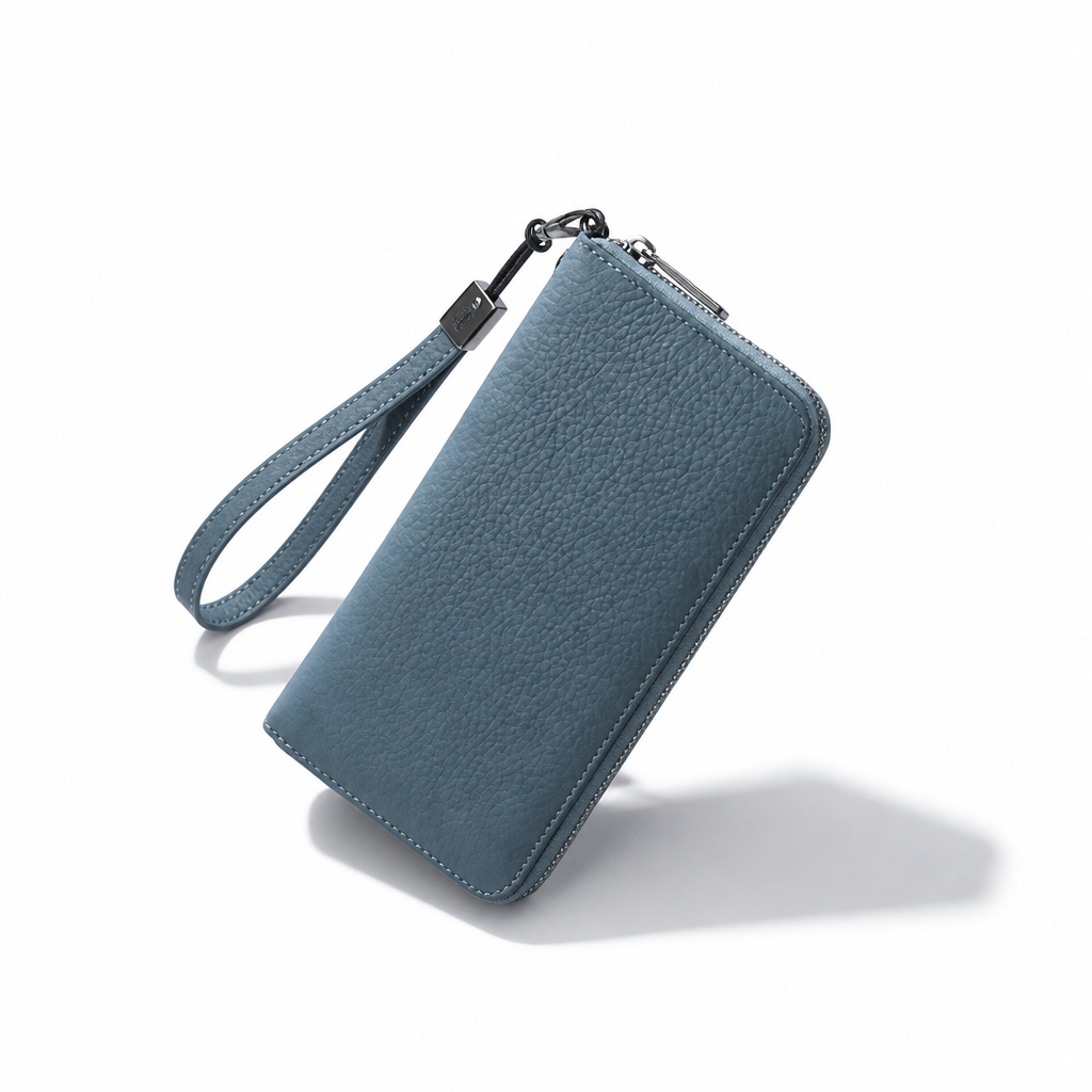 Q-LUME Women's Long Genuine Leather RFID Wallet & Clutch with Phone Pocket
