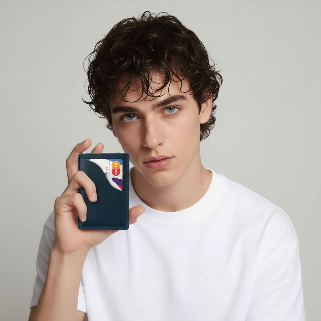 Q-LUMEX Genuine Leather Credit Card Holder | Slim Minimalist Wallet