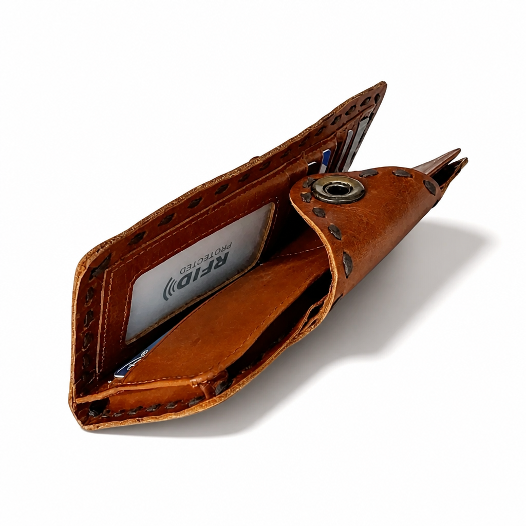 Q-MIA Women's Full-Grain Leather Long Wallet – Luxury RFID Blocking Clutch
