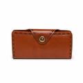 Q-MIA Women's Full-Grain Leather Long Wallet – Luxury RFID Blocking Clutch