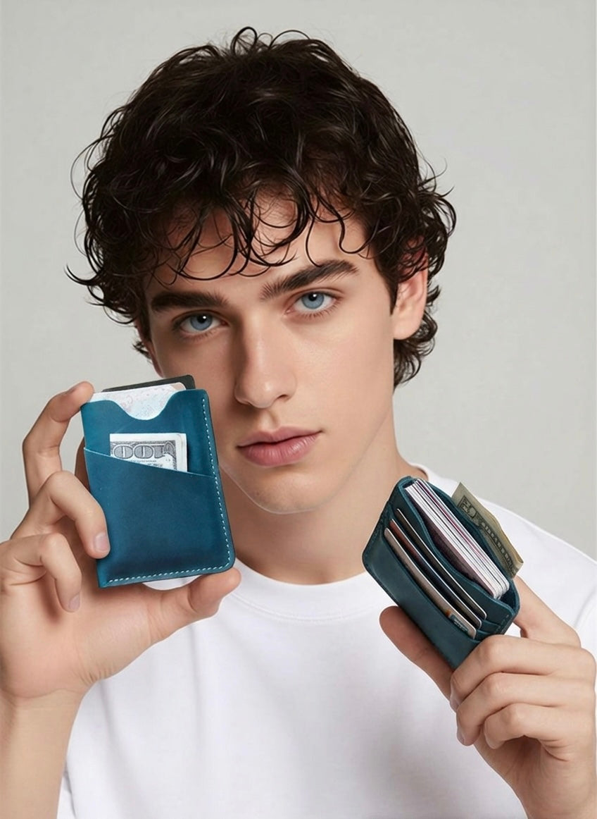 Q-NEXHOLD Genuine Leather Credit Card Holder – Where Elegance Meets Function