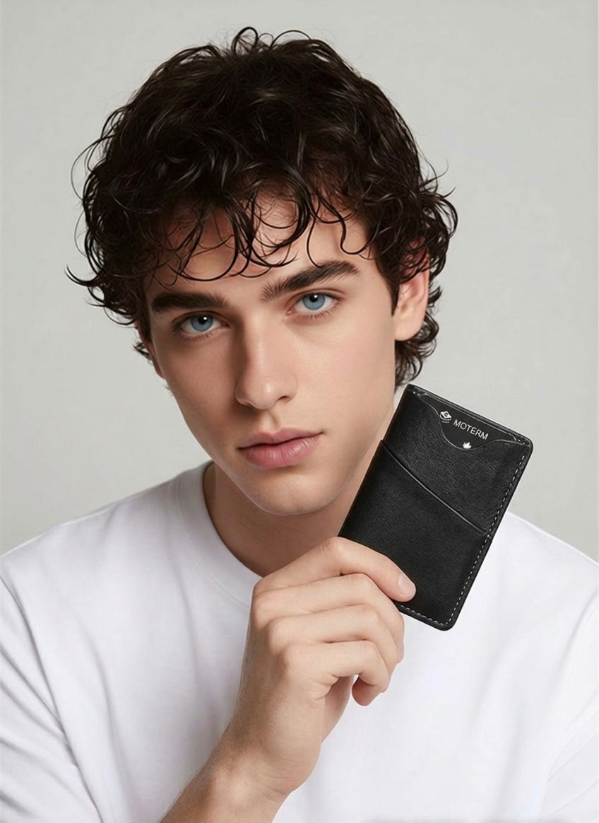 Q-NEXHOLD Genuine Leather Credit Card Holder – Where Elegance Meets Function