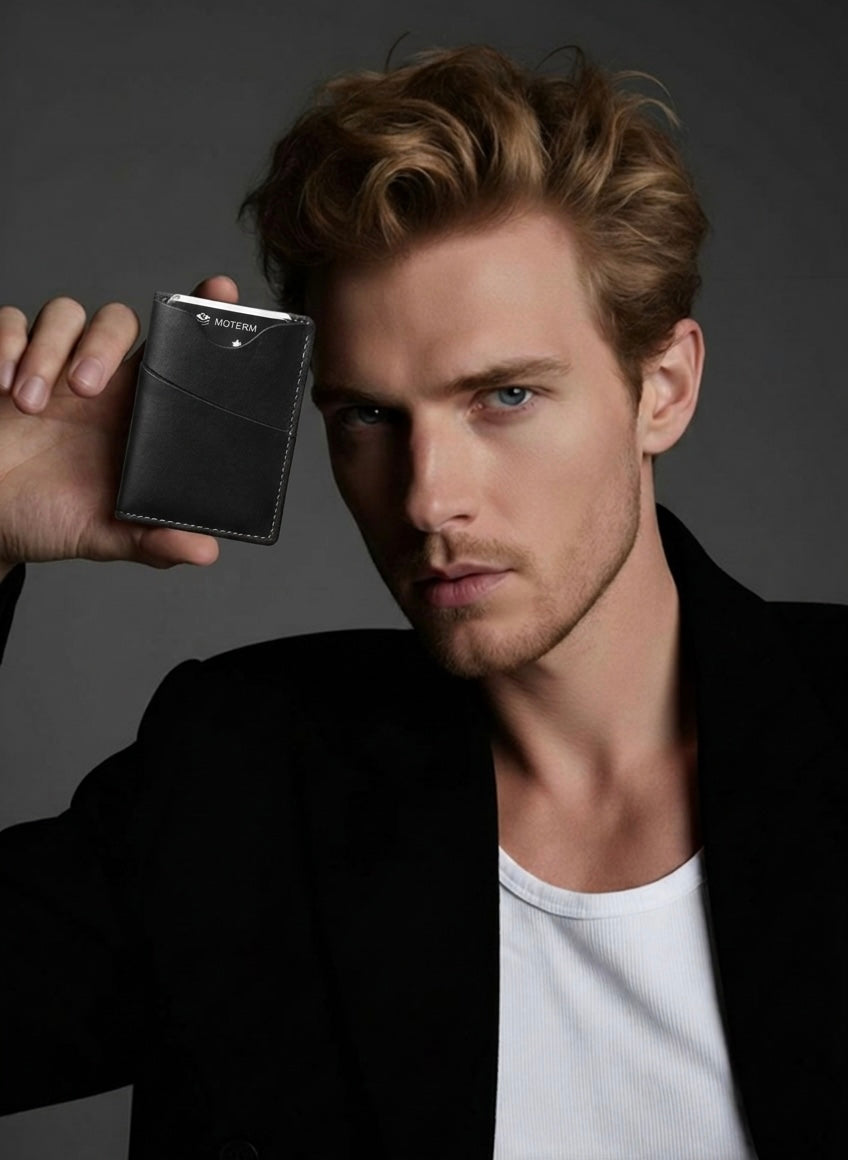 Q-NEXHOLD Genuine Leather Credit Card Holder – Where Elegance Meets Function