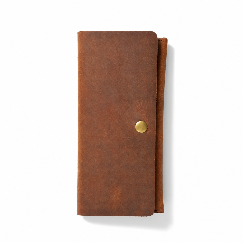 Q-PRESTIGE Top Grain Leather Long Wallet – Large Capacity & Waterproof
