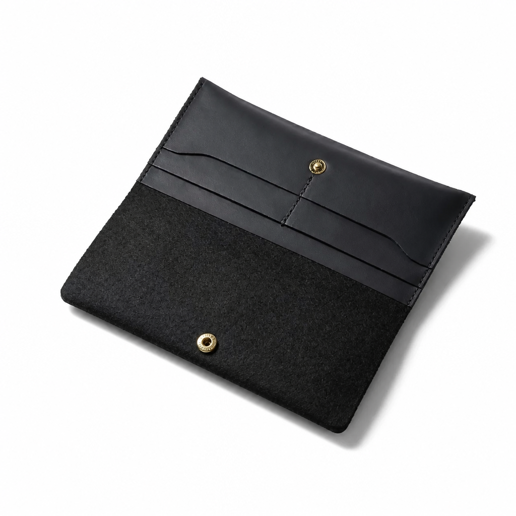 Q-PRESTIGE Top Grain Leather Long Wallet – Large Capacity & Waterproof