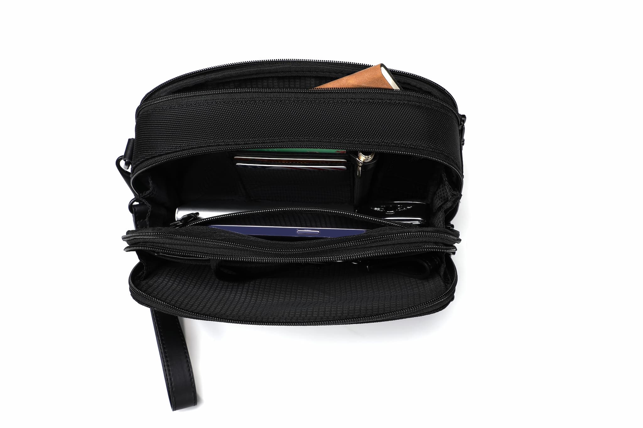 Q-VAIRO Ballistic Nylon & Genuine Leather Handbag