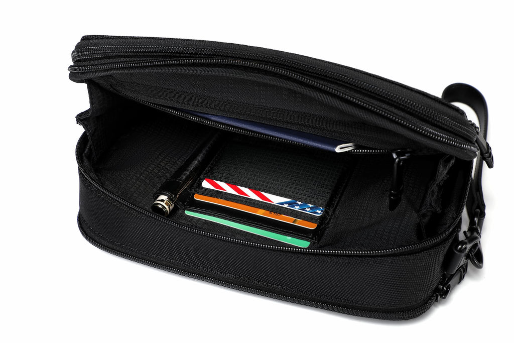 Q-VAIRO Ballistic Nylon & Genuine Leather Handbag