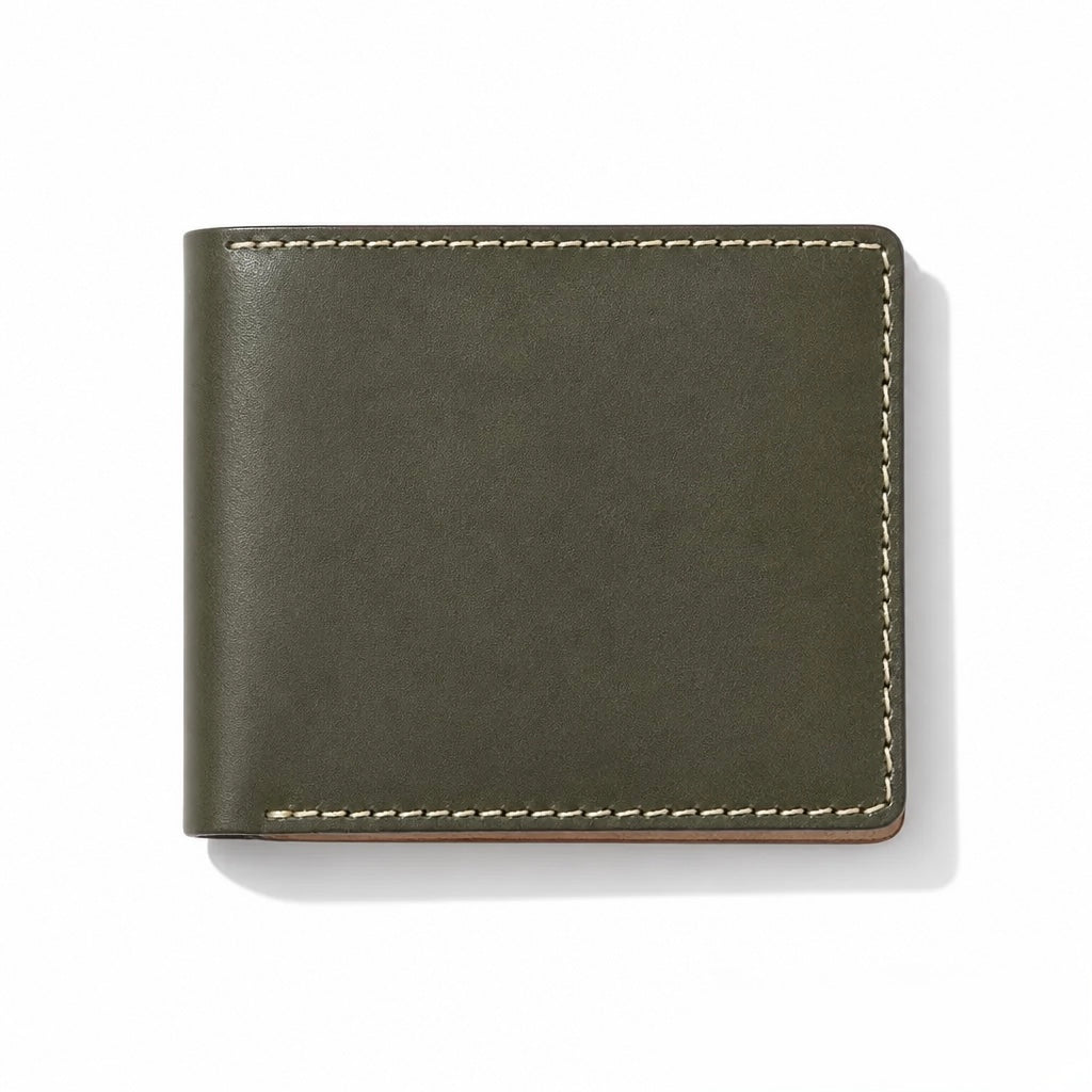 Q-SECURO Men's Slim Bifold Wallet – Italian Vegetable Tanned Leather, RFID Blocking, 6 Card Slots